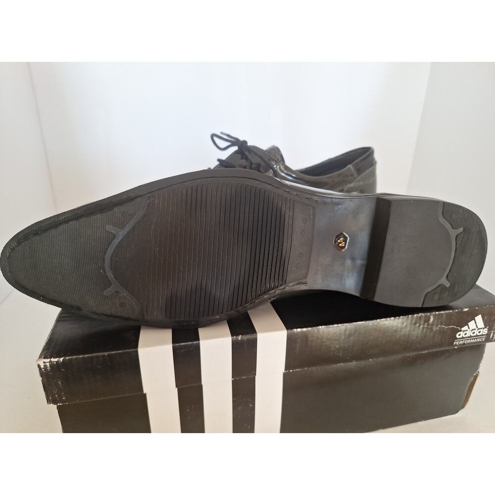 Laurent Mercadal Paris Gray & Black Patent Leather Oxfords Mens EU 44 US 10.5 - Picture 8 of 9